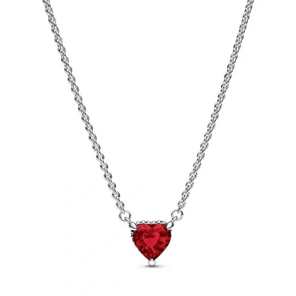 Pandora Sparkling Heart Halo Pendant Collier Necklace - Picture 2 of 4